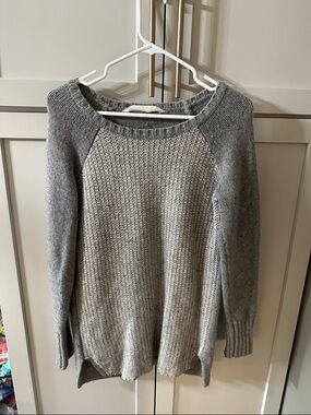 Athleta Cozy Women's Two-Tone Grey Knit Tunic Sweater